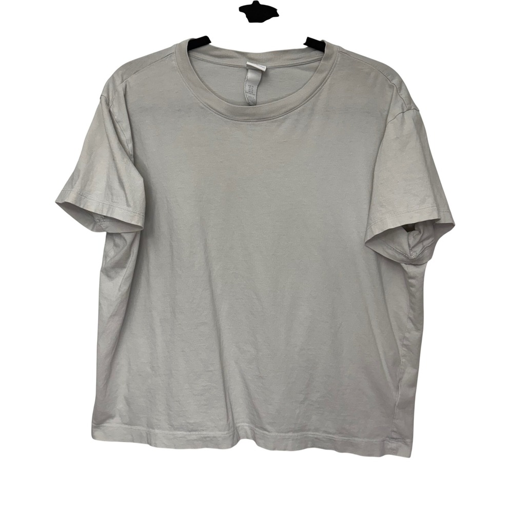 HM Basics Womens XL Light Gray 100%‎ Cotton Short Sleeve Crew Neck T-Shirt